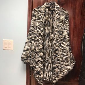 Black and white knit cardigan